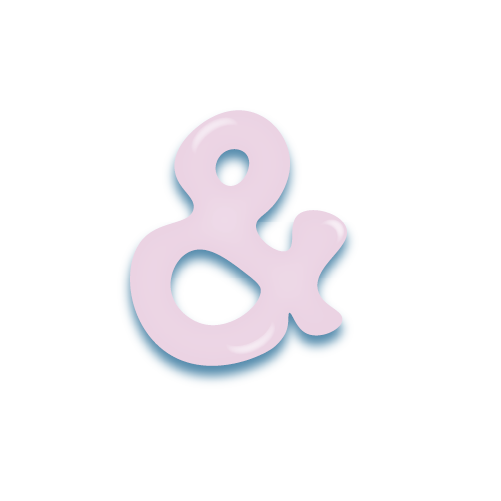 パステルパープルの立体的な光沢を持つアルファベットのミニマルでかわいいアイコン&