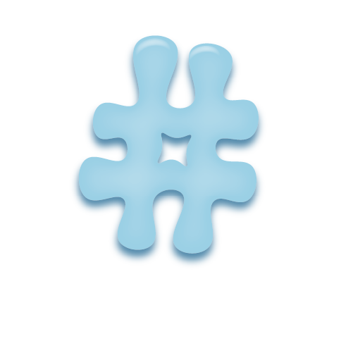 パステルブルーの立体的な光沢を持つアルファベットのミニマルでかわいいアイコン#