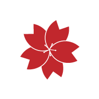 赤い花びらの中心にがくが白く描かれた桜アイコン
サイズおよそ1800×1800PX