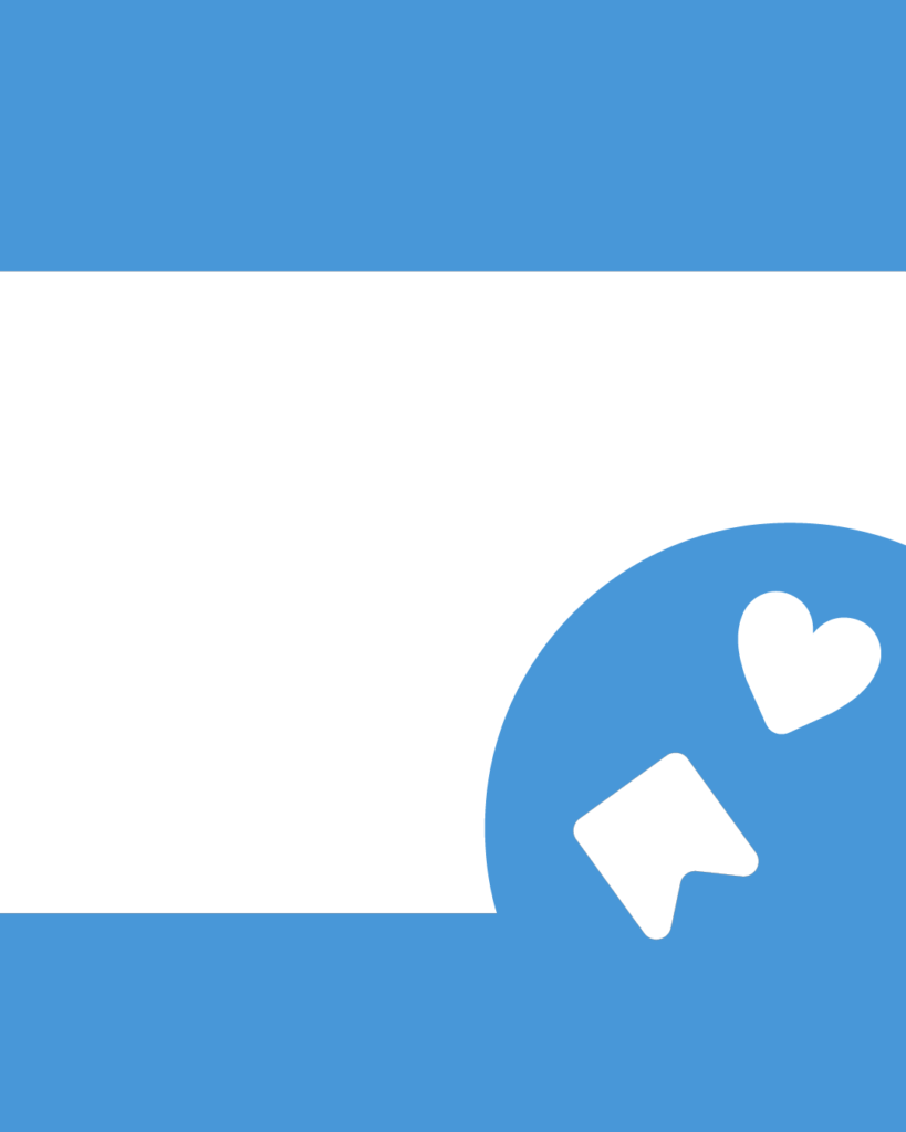 上下にアクアカラーの帯、右下にいいねと保存のアイコンをあしらった、サンクスページ用スライドテンプレート