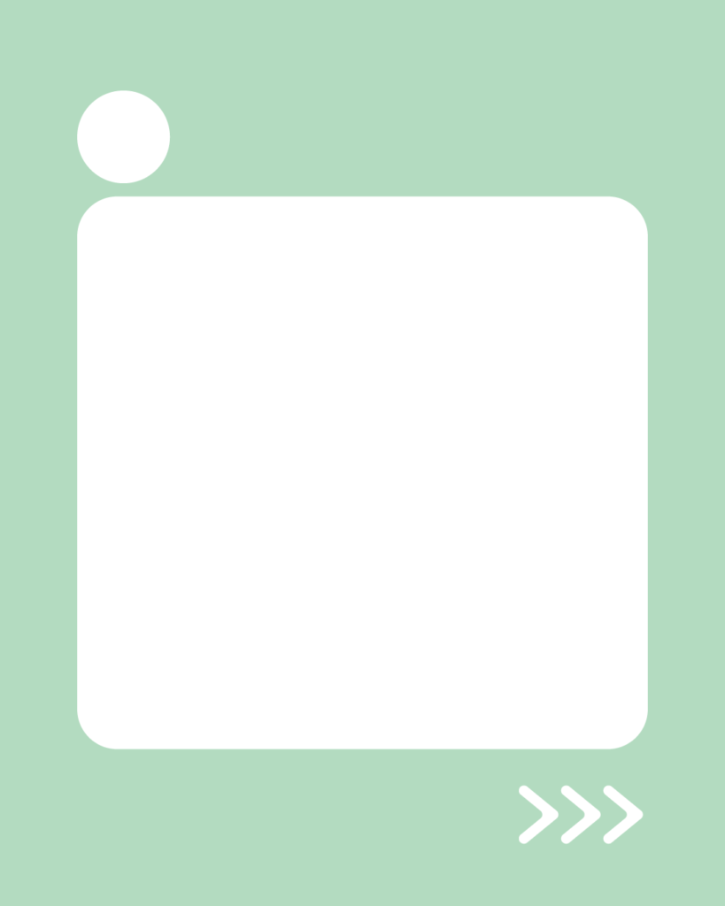 ピスタチオミストの背景に白い正方形、左上に数字用の白丸、右下にスワイプ矢印が付いた本文用スライドテンプレート
