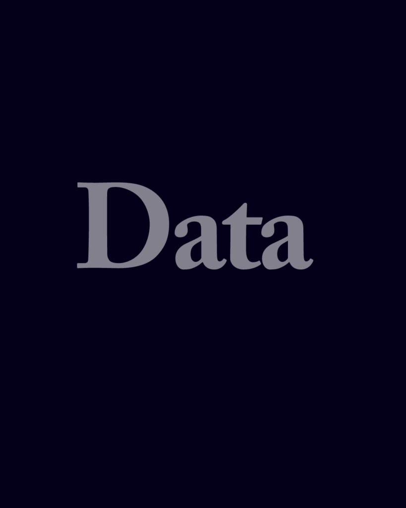 セリフ体の「Data」という文字情報、背景透過PNG、不透明度60%
