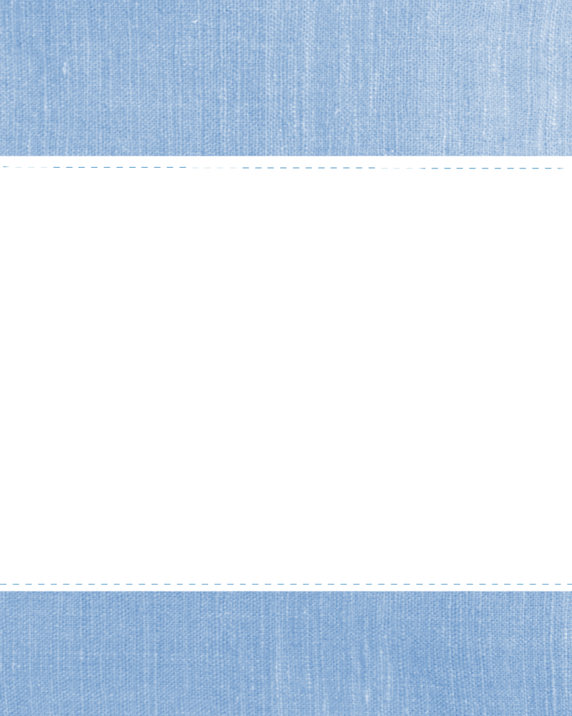 デニムブルーの背景に、上下のデニム生地を見せた状態で中央に大きな白い点線枠の長方形が配置された、シンプルなInstagram用テンプレート画像。
