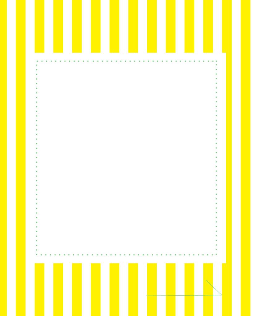 上下に黄色と白の爽やかなストライプ柄を配置し、中央に広いホワイトのメッセージスペースを設けた、清潔感のあるシトラスカラーの背景デザイン。
