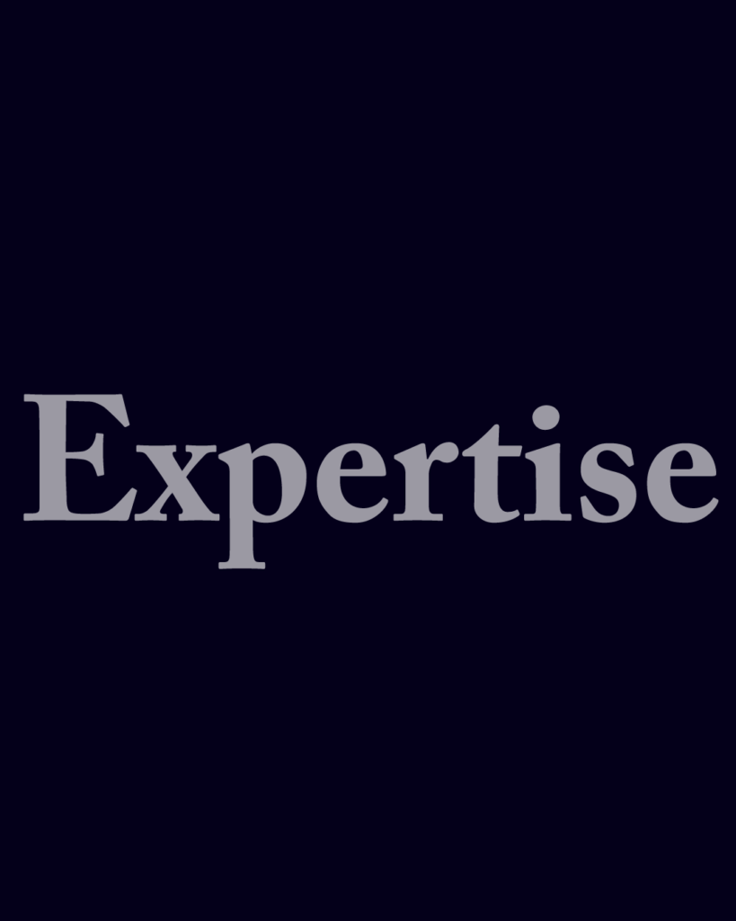 セリフ体の「Expertise」という文字情報、背景透過PNG、不透明度60%
