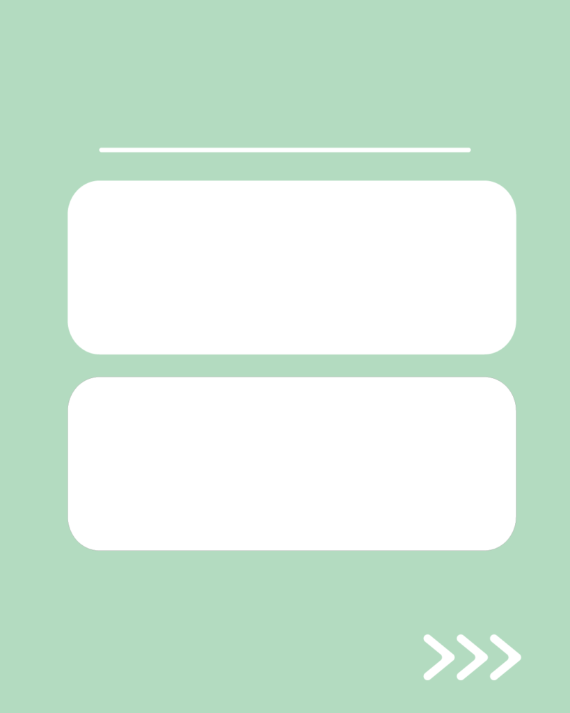 ピスタチオミストの背景に、2つの情報を並べて記載できる白い枠とスワイプ矢印が付いたスライドテンプレート
