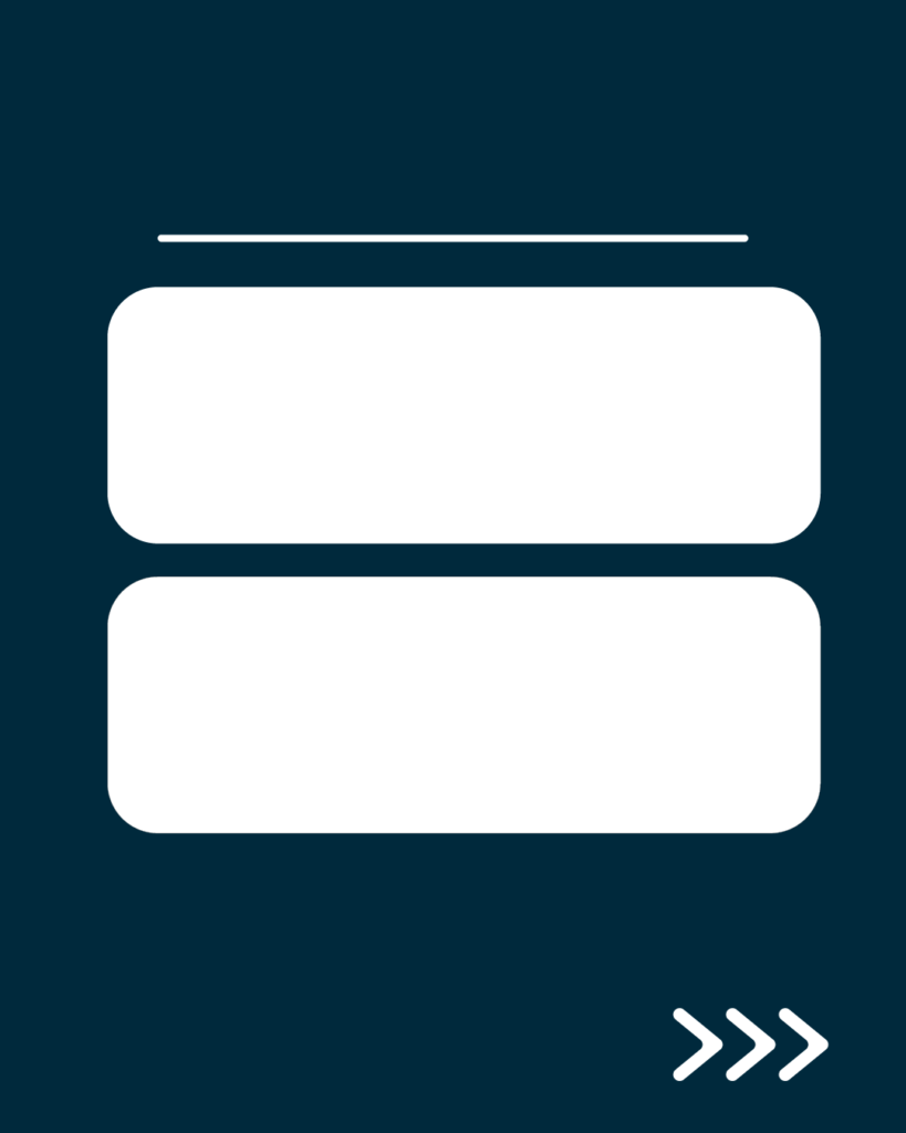 プロフェッショナルネイビーの背景。上部に白い水平線があり、中央には白い角丸の長方形が上下に2つ並び、右下には右を指す3つの白い矢印(>>>)が配置されたデザイン。