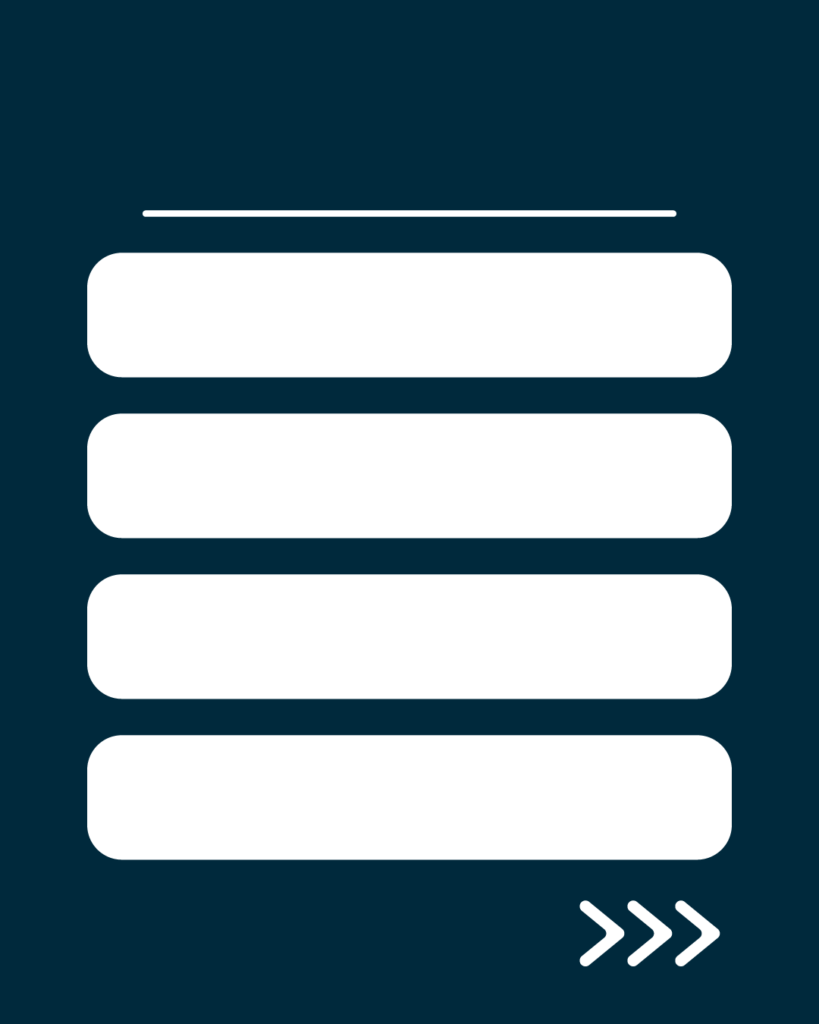 プロフェッショナルネイビーの背景。上部に白い水平線があり、その下に白い角丸の長方形が縦に4つ並び、右下には右を指す3つの白い矢印(>>>)が配置されたデザイン。