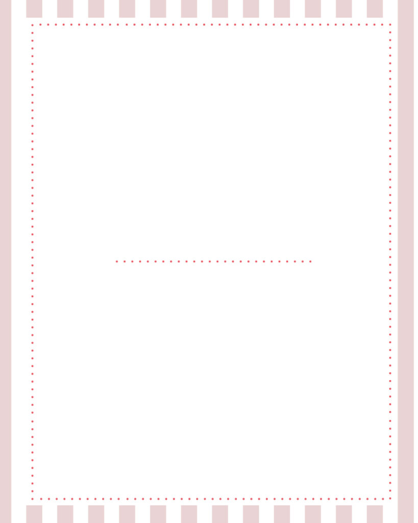 くすみピンクのストライプ柄背景に、上下を点線で区切った「Before/After」や2項目紹介に使いやすい白枠フレームのインスタ投稿用デザインテンプレート素材
