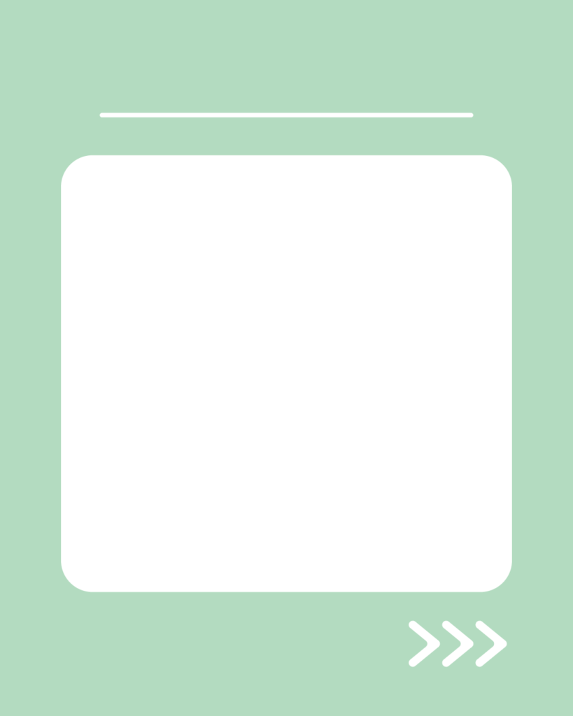 ピスタチオミストの背景に白い角丸正方形、上部に見出し用の白ライン、右下にスワイプ矢印が付いたスライド用テンプレート
