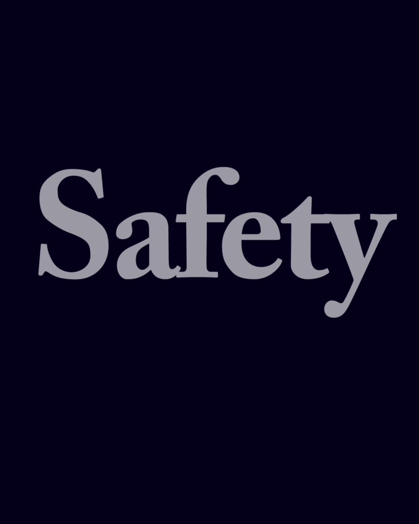 セリフ体の「Safety」という文字情報、背景透過PNG、不透明度60%
