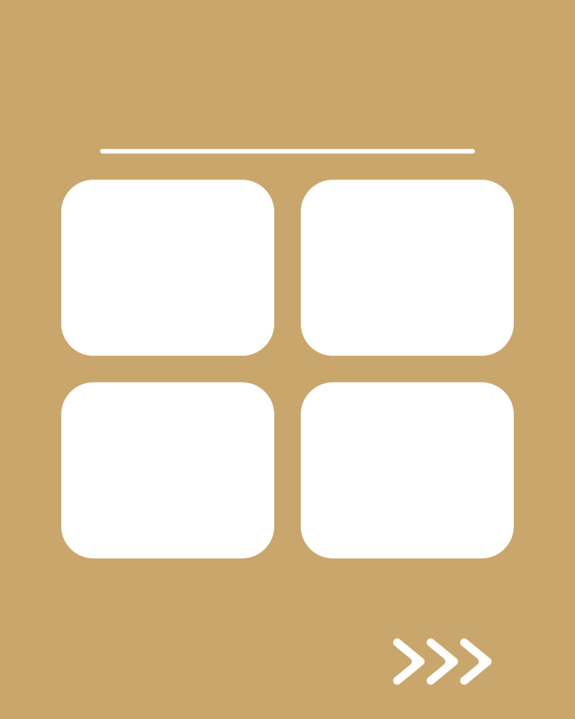 キャメルベージュの背景に、4枚のカードがグリッド状に並んだ情報整理・マトリックス用スライドテンプレート