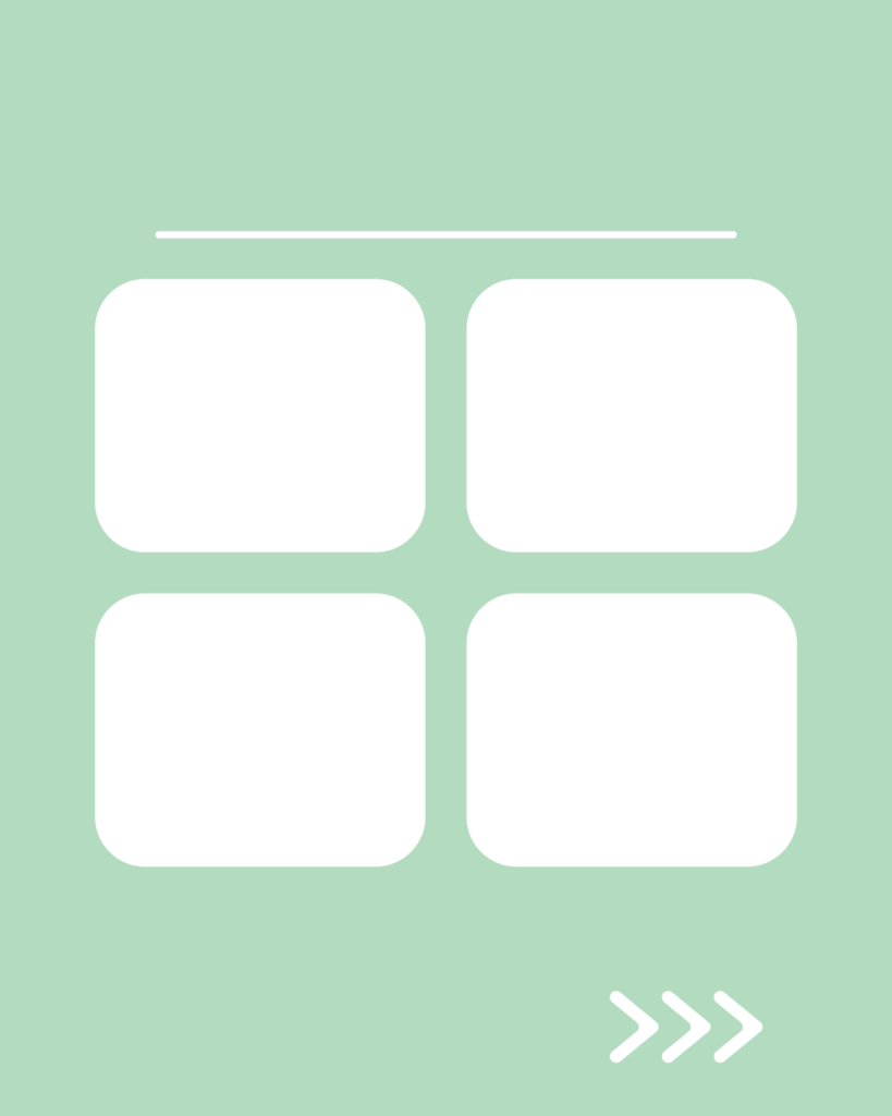 ピスタチオミストの背景に、4枚のカードがグリッド状に並んだ情報整理・マトリックス用スライドテンプレート
