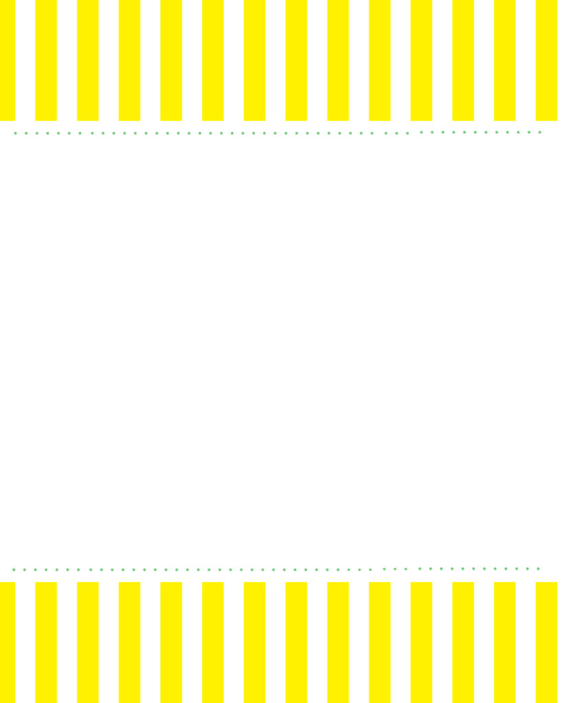 上下に黄色と白の爽やかなシトラス・ストライプを配置し、中央に境界線のない広々としたホワイトのメッセージスペースを設けた、自由度の高いシンプルで夏らしい背景デザイン。
