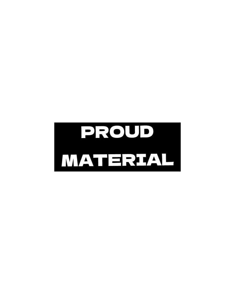 白背景の中央に「PROUD MATERIAL」の文字が水平に配置された、非常にシンプルな背景素材
