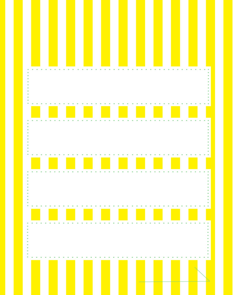 黄色と白の爽やかなシトラス・ストライプ背景に、中央に4つの白い横長メッセージ枠を垂直に並べて配置した、多くの情報を項目別に整理して伝えやすい背景デザイン。
