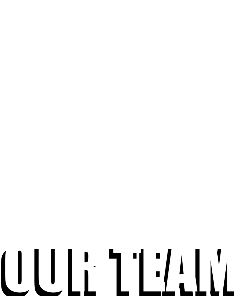 白背景の下部に「OUR TEAM」の文字が上下2行で、水平線によって上下に分割されたようなデザインで配置された背景素材
