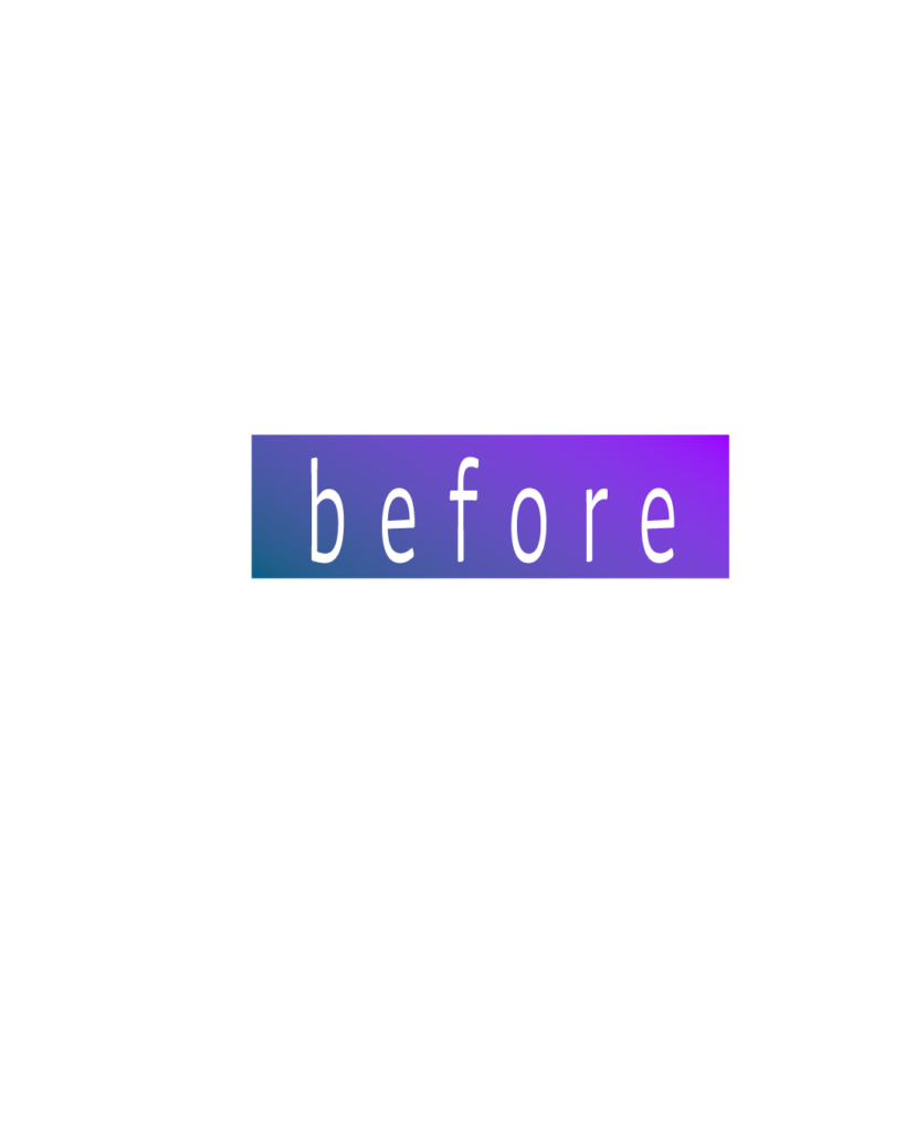 青から紫のグラデーション背景に、白抜き文字で「before」と縦書きされた、工場の1日の始まりや習慣を紹介する見出し画像。