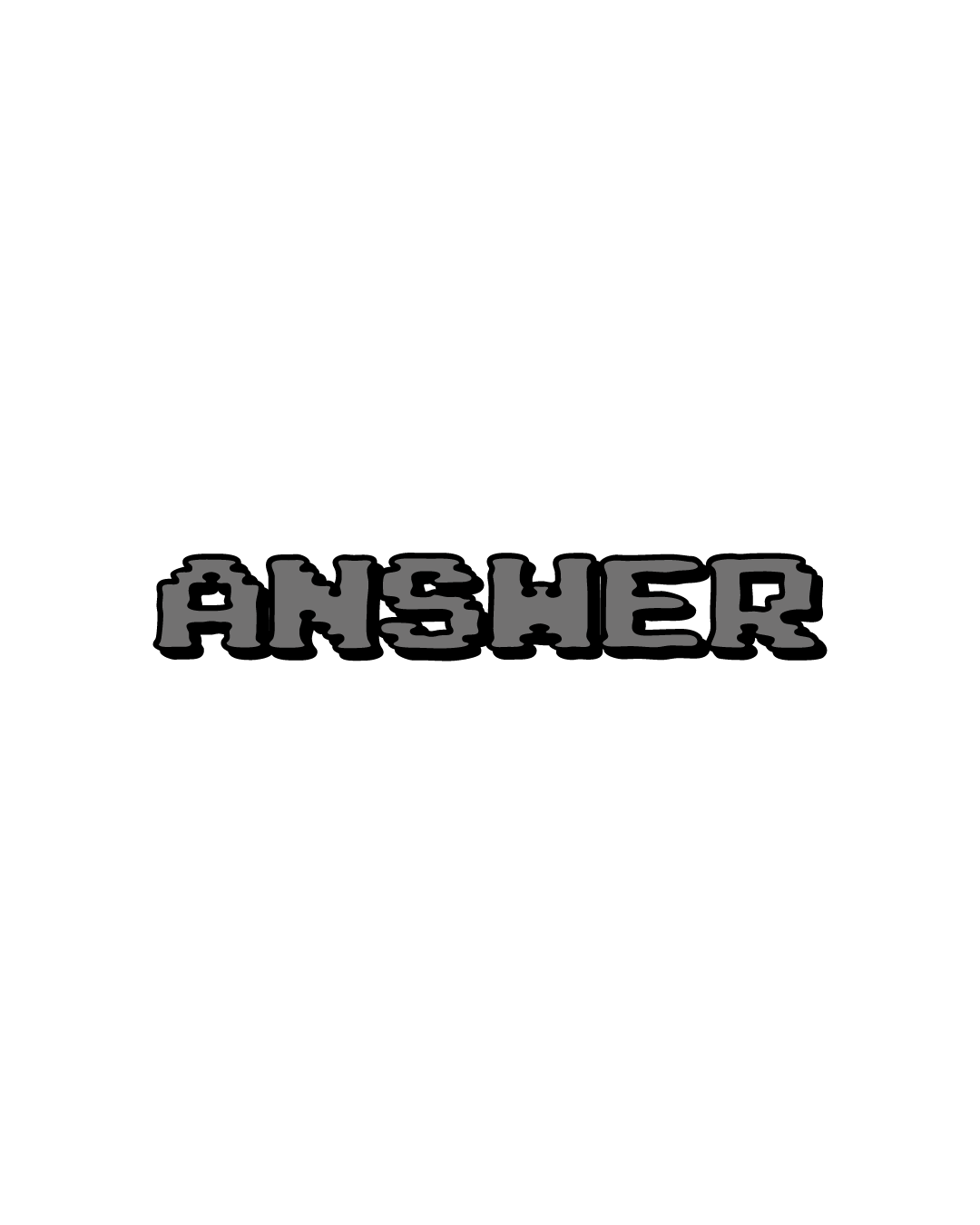 シンプルな「ANSWER」の文字が中央に配置された白背景素材