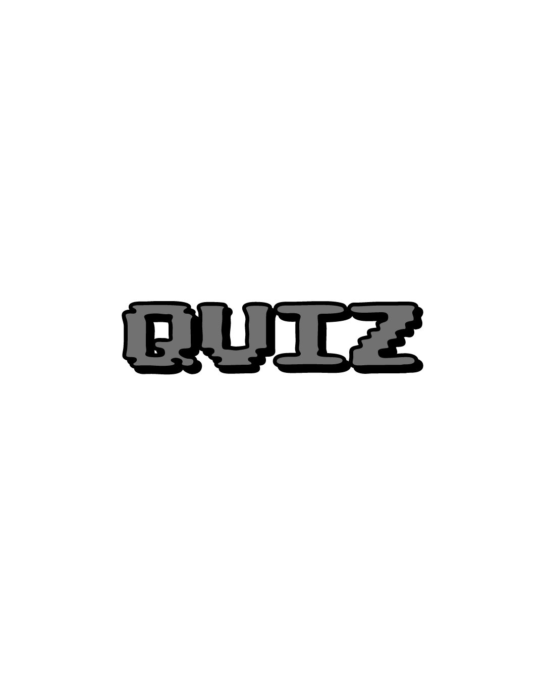 シンプルな「QUIZ」の文字が中央に配置された白背景素材